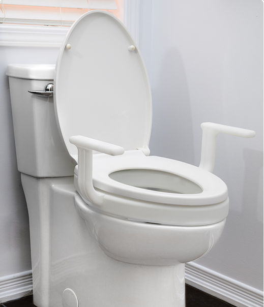 Raised Toilet Seat with Handles, Elongated 2